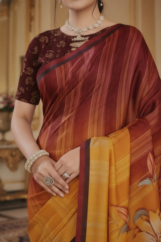 Ambarsariya Cotton Digital Printed Saree