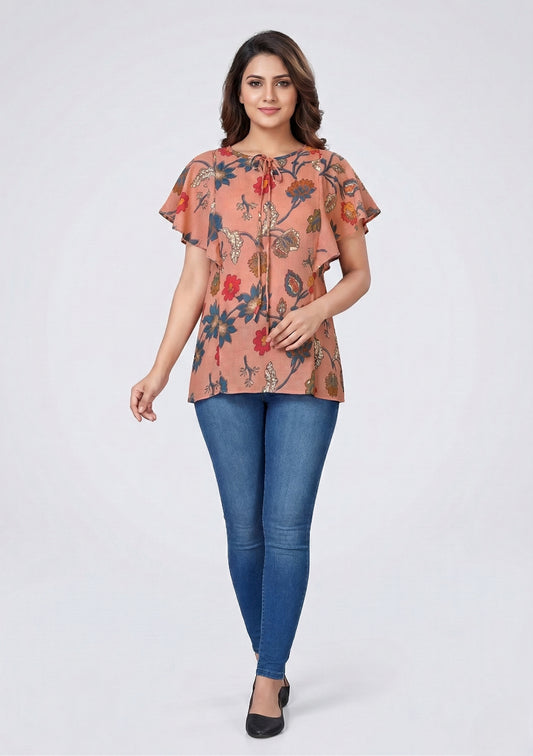 Butterfly Cotton Printed Kurti 5002