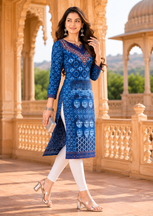 Minu Fashions Women Neeta Deluxe Printed Straight Kurti