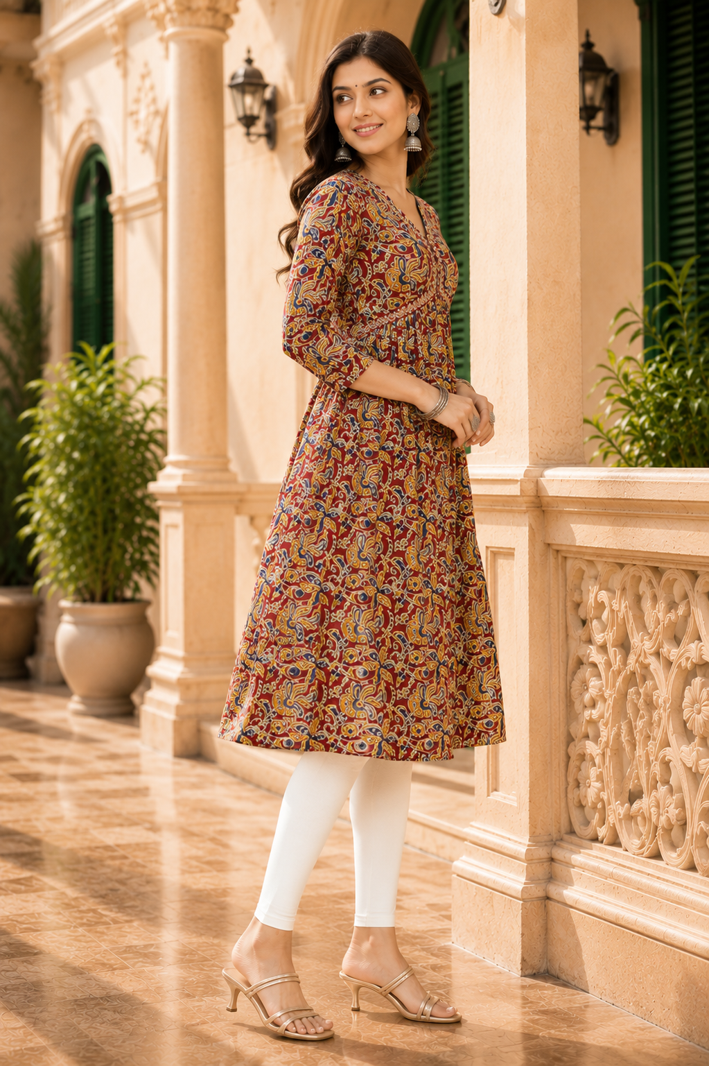 Minu Kurti Ritabhari Olive brown 03