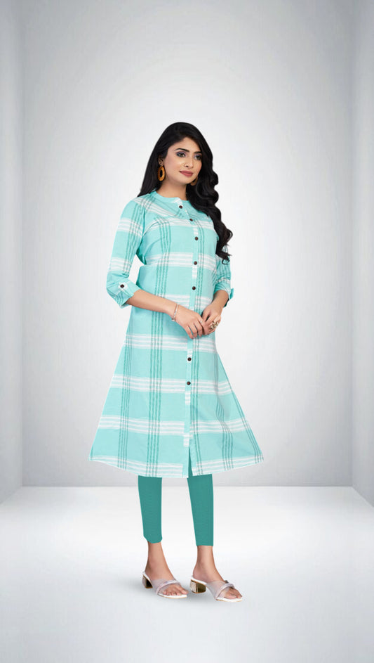 Eva Cotton Printed Long Kurti 1004