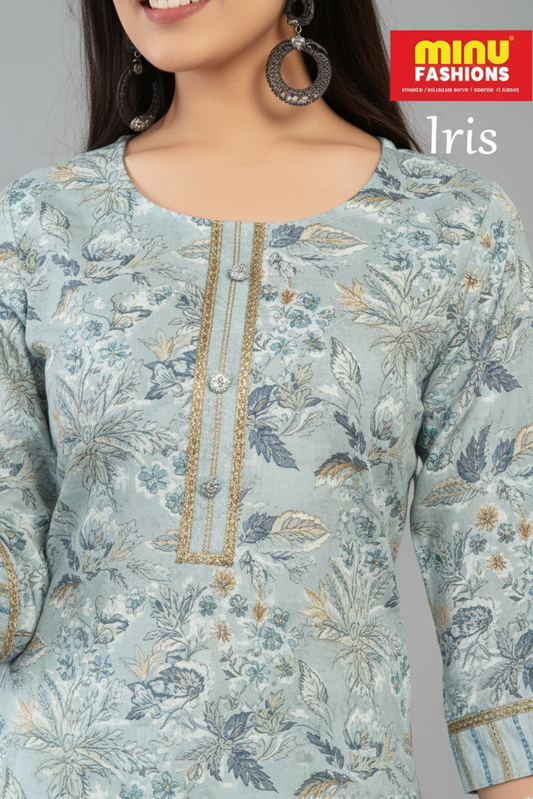 Irish Cotton Printed Kurti Set 7001