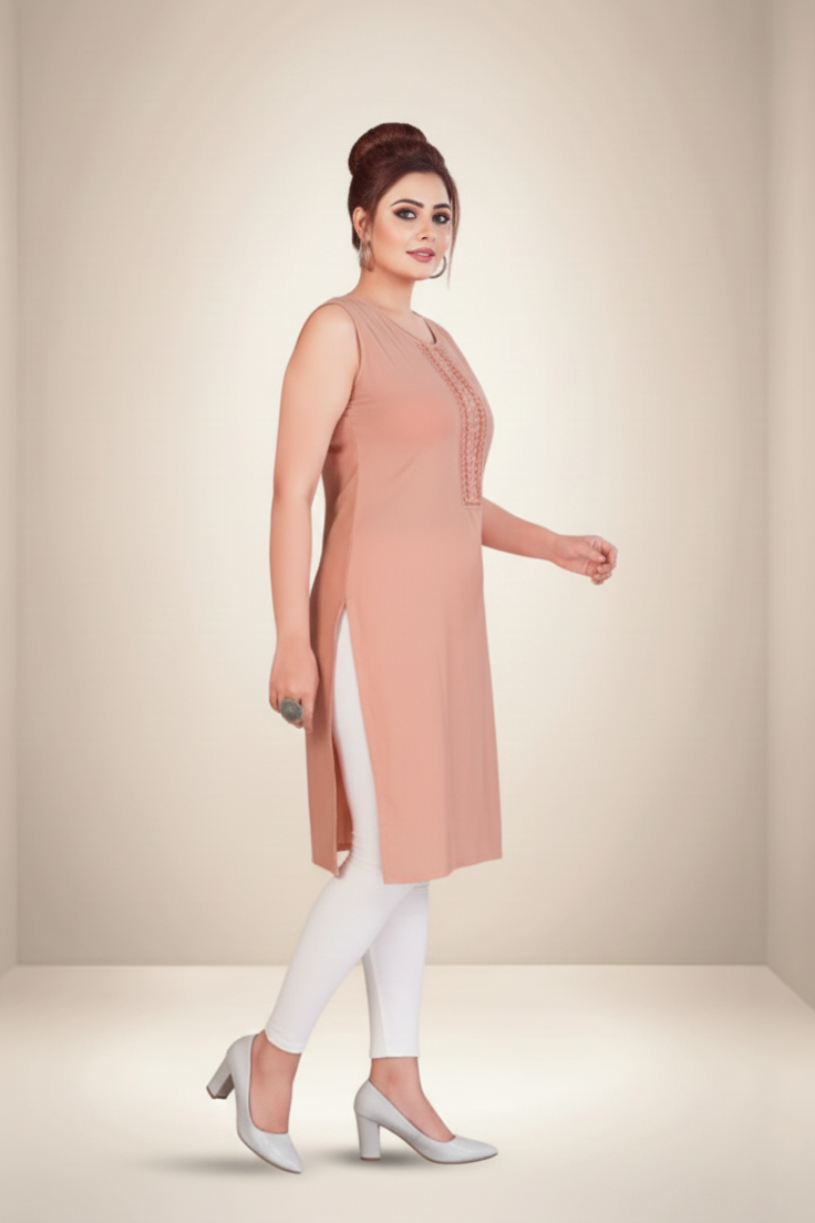 Sikha Sleeveless Cotton Kurti 1