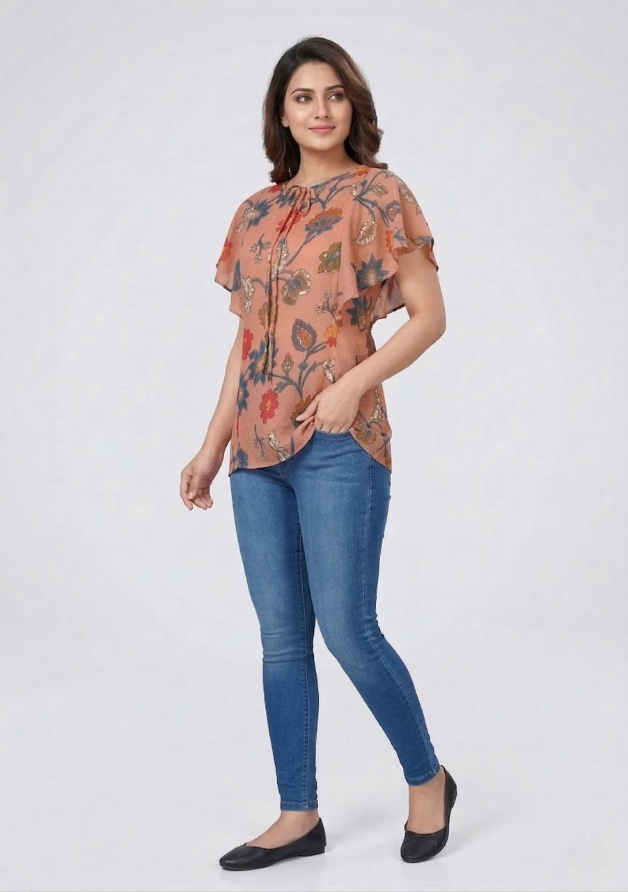 Butterfly Cotton Printed Kurti 5002