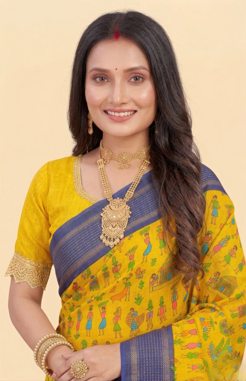 Boutique Special Yellow Saree