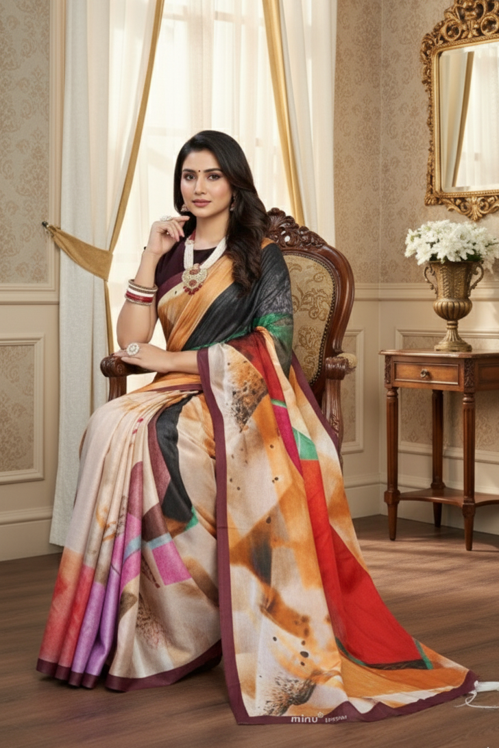 Jeevan Sathi Cotton Digital Printed Saree D Premium Cotton Saree