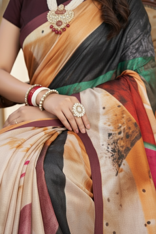 Jeevan Sathi Cotton Digital Printed Saree D Premium Cotton Saree