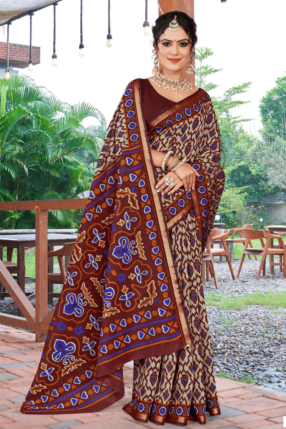Silk Kanishka Ikkat Premium Cotton Saree