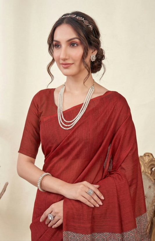 Raasa Ajrakh Pure Cotton Half-Half Printed Daily Wear Saree