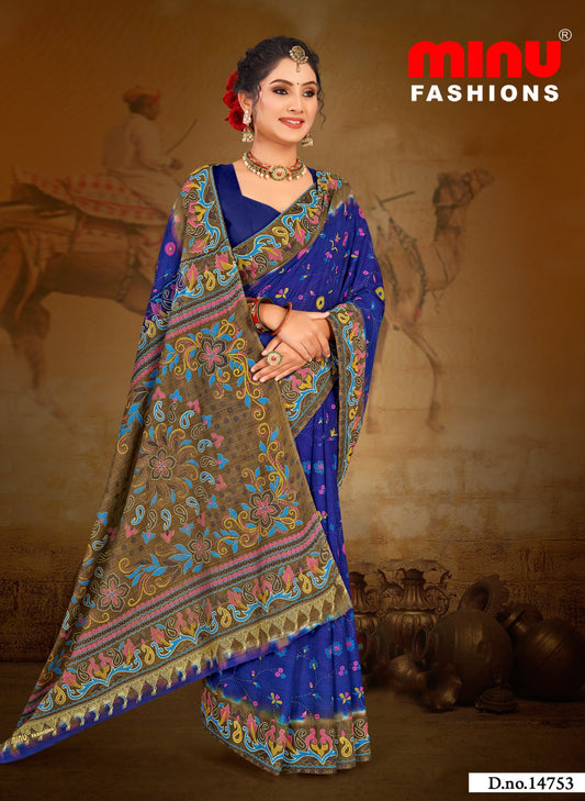 Minu Blue Uditi Saree