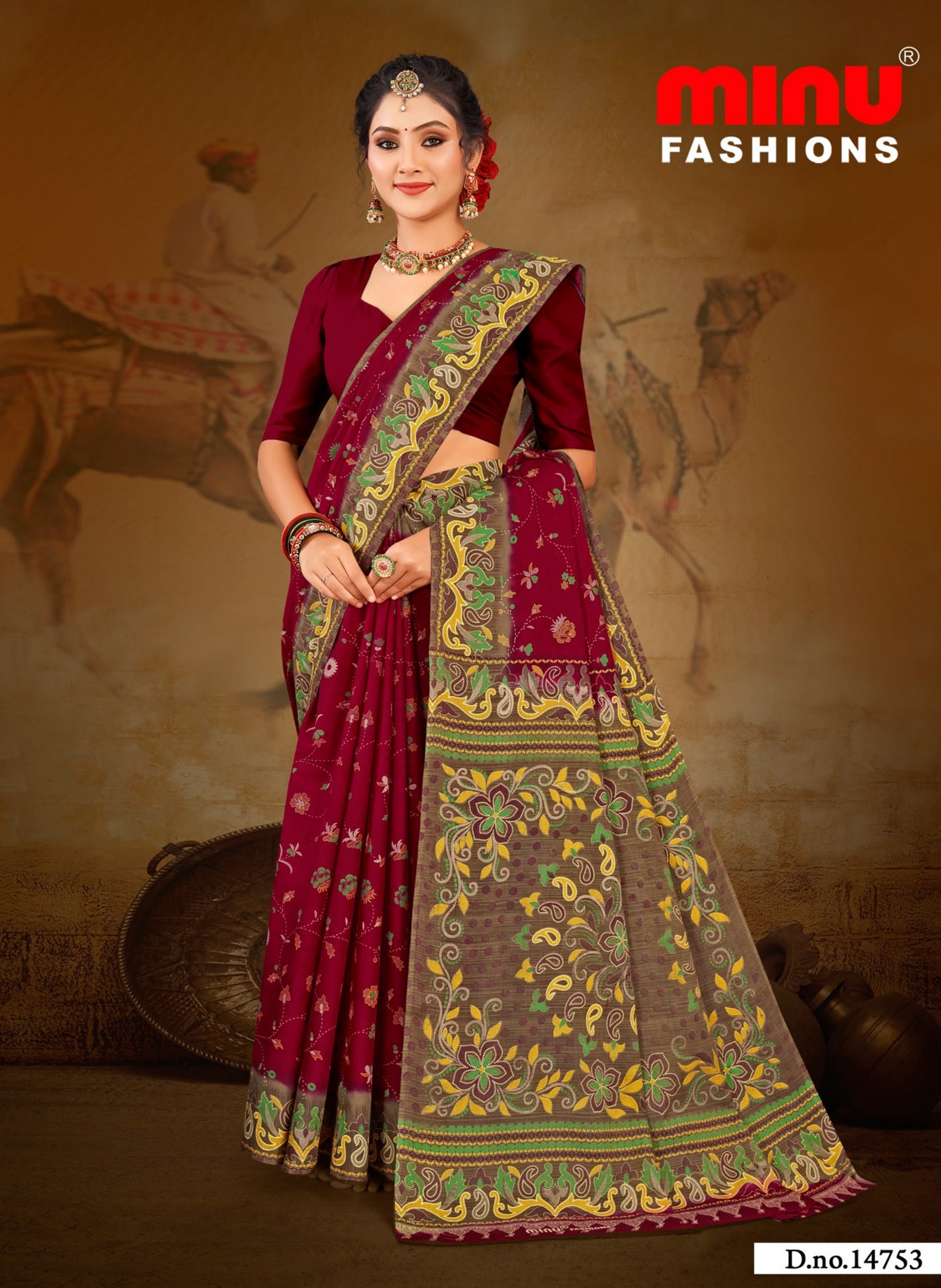Minu Maroon Uditi Saree