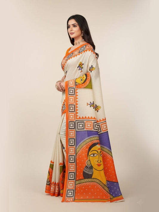 Srimoyee Jamini Idol Premium Cotton Printed Saree