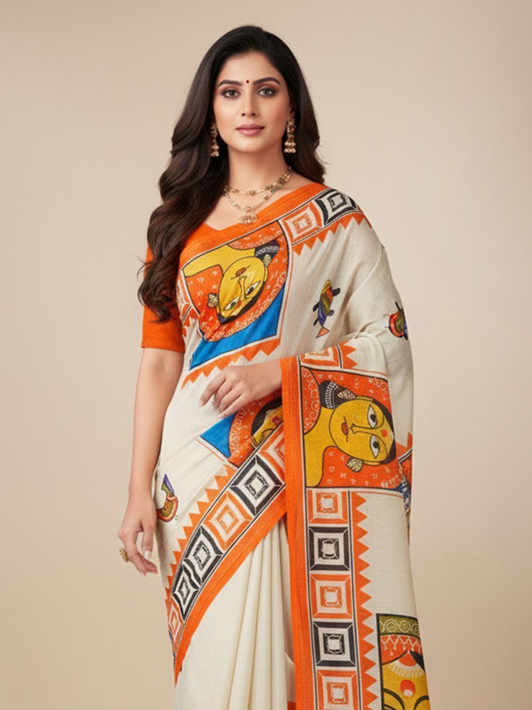 Srimoyee Jamini Idol Premium Cotton Printed Saree