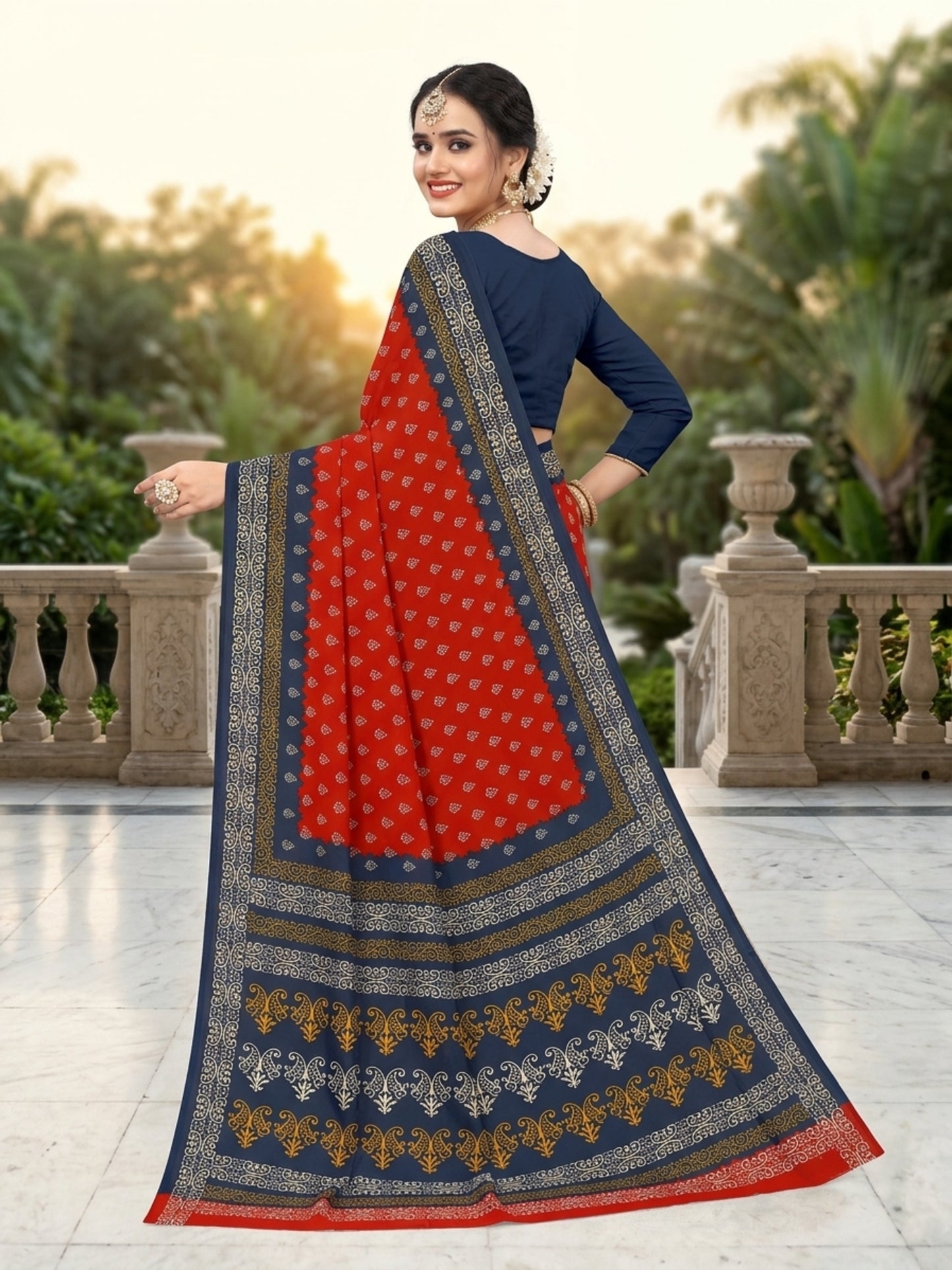 Pure Cotton Saree for Women Soft Lightweight Printed Daily Wear Traditional Casual Office Wear Saree