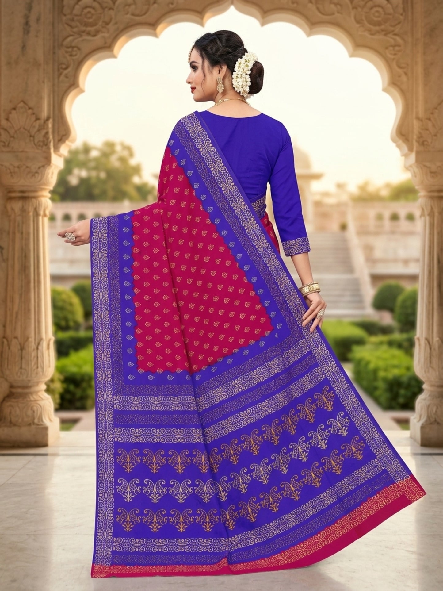 Pure Cotton Saree for Women Soft Lightweight Printed Daily Wear Traditional Casual Office Wear Saree