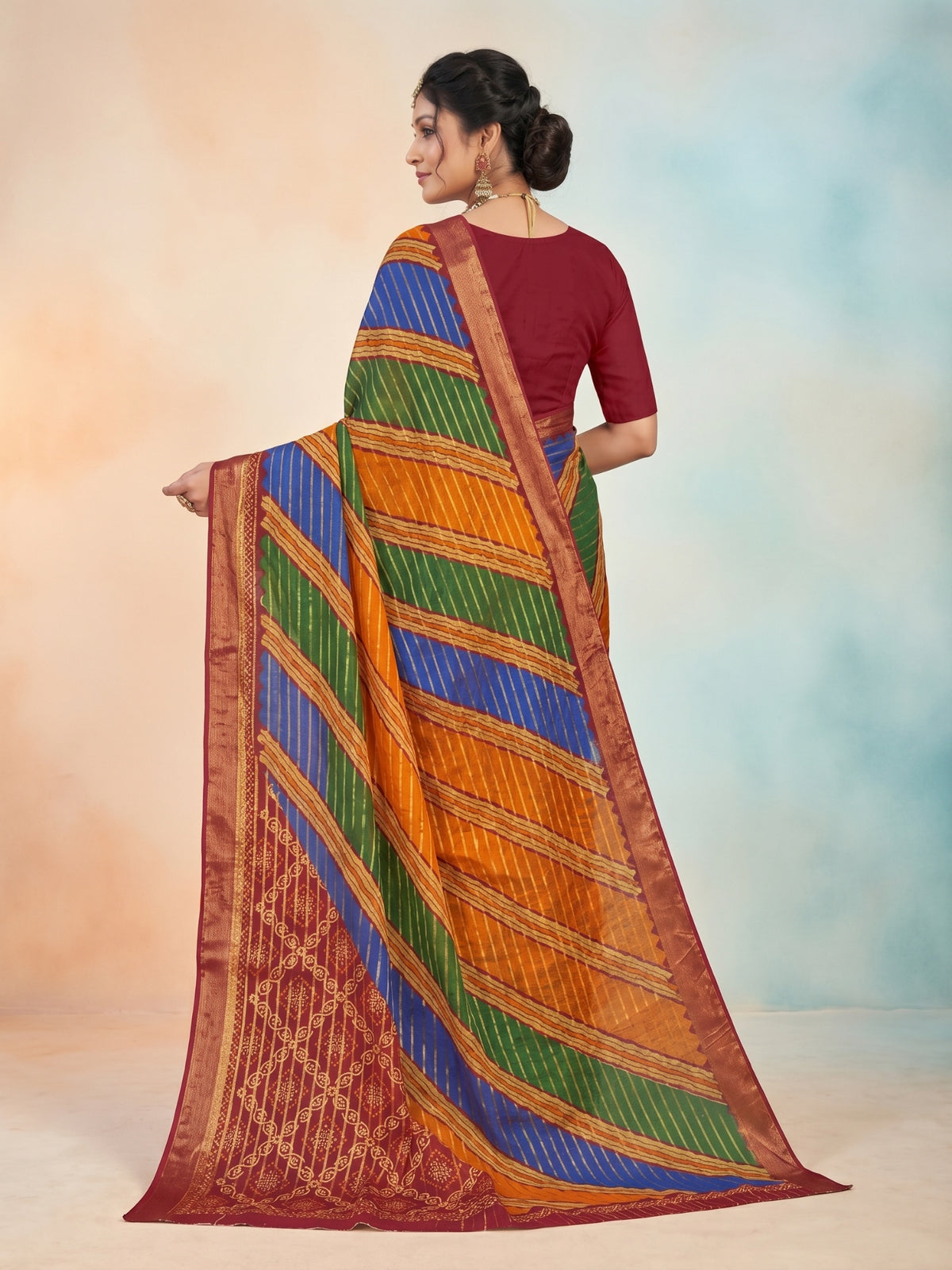 Bobby Rani Green Shade Saree