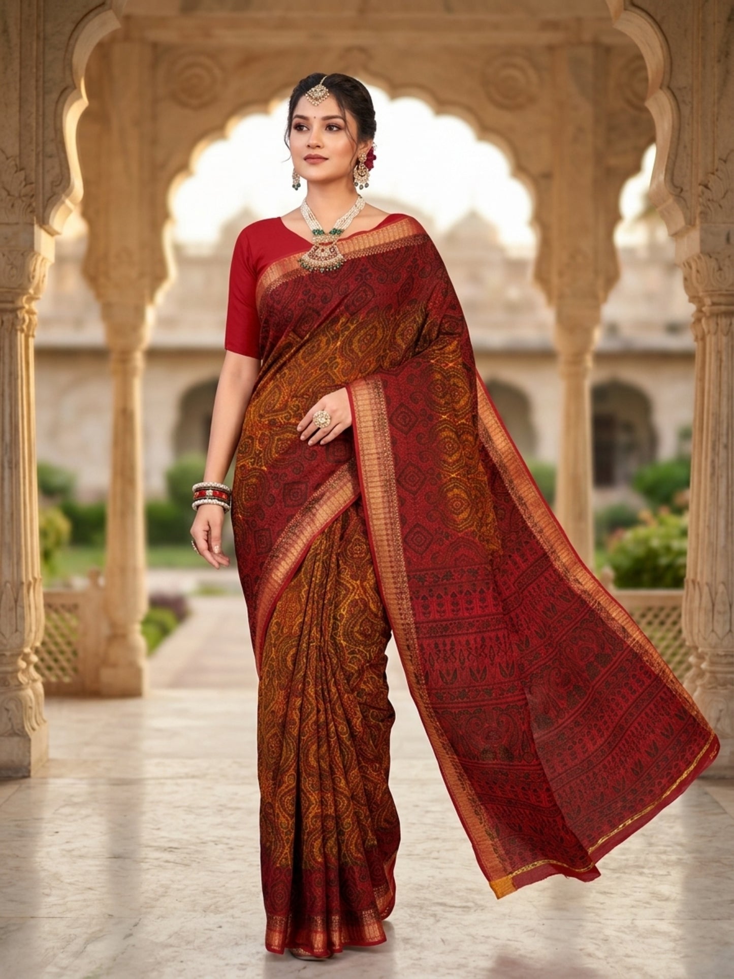 Pure Cotton Saree for Women Soft Lightweight Printed Daily Wear Traditional Casual Office Wear Saree