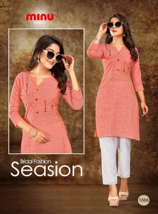 Cranberry Cotton Kurti 1006