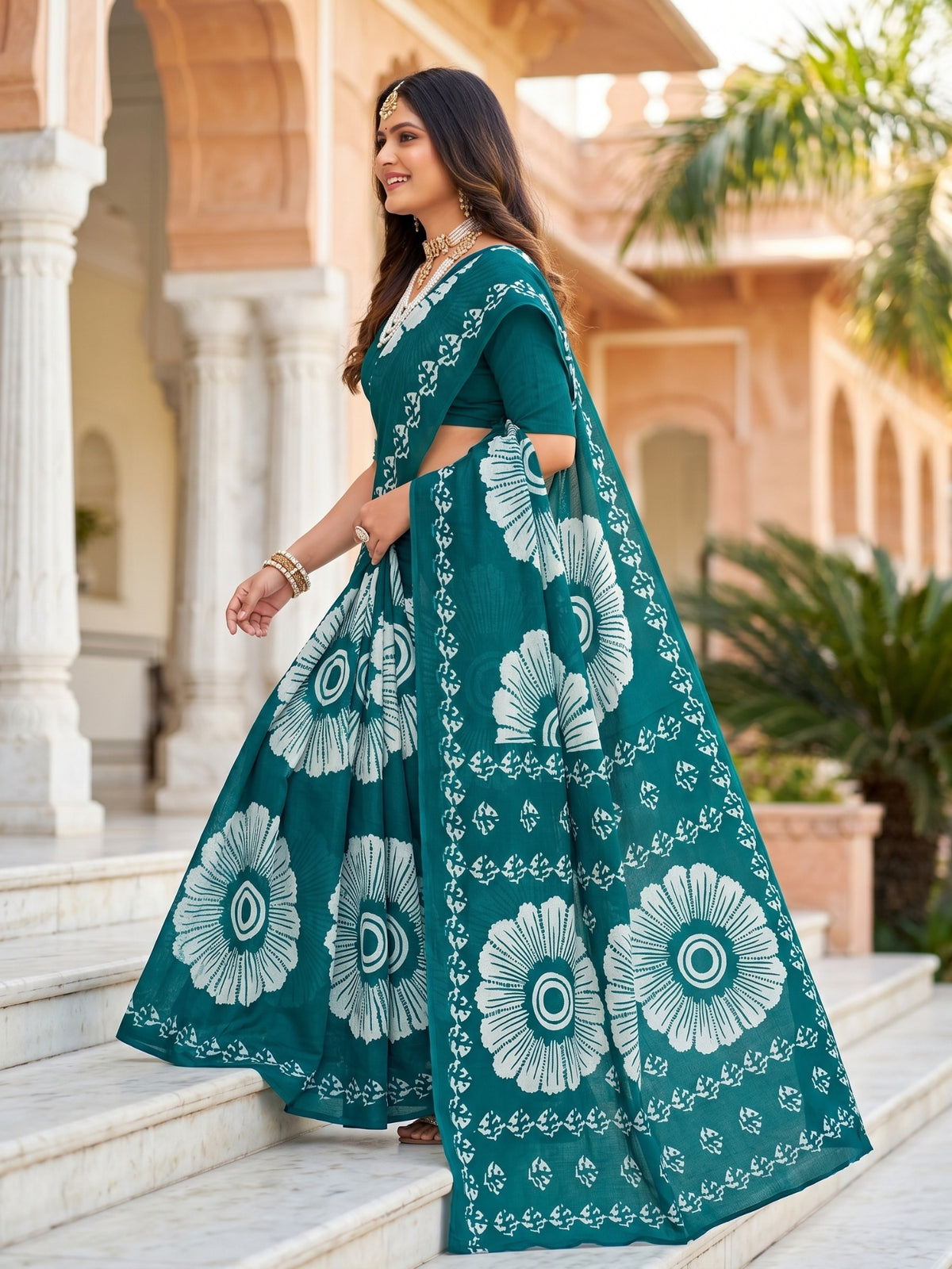 Pure Cotton Saree for Women Soft Lightweight Printed Daily Wear Traditional Casual Office Wear Saree