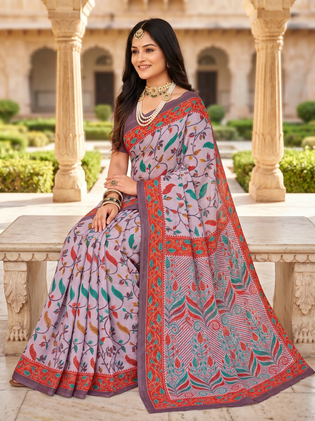 Pure Cotton Saree for Women Soft Lightweight Printed Daily Wear Traditional Casual Office Wear Saree