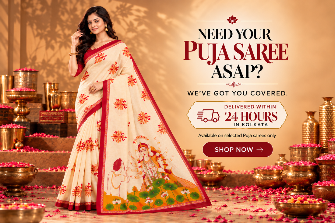 Celebrate Durga Puja in Style: Sarees Delivered in 24 Hours Across Kolkata