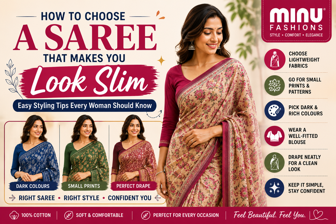 How to Choose a Saree That Makes You Look Slim – Easy Styling Tips Every Woman Should Know