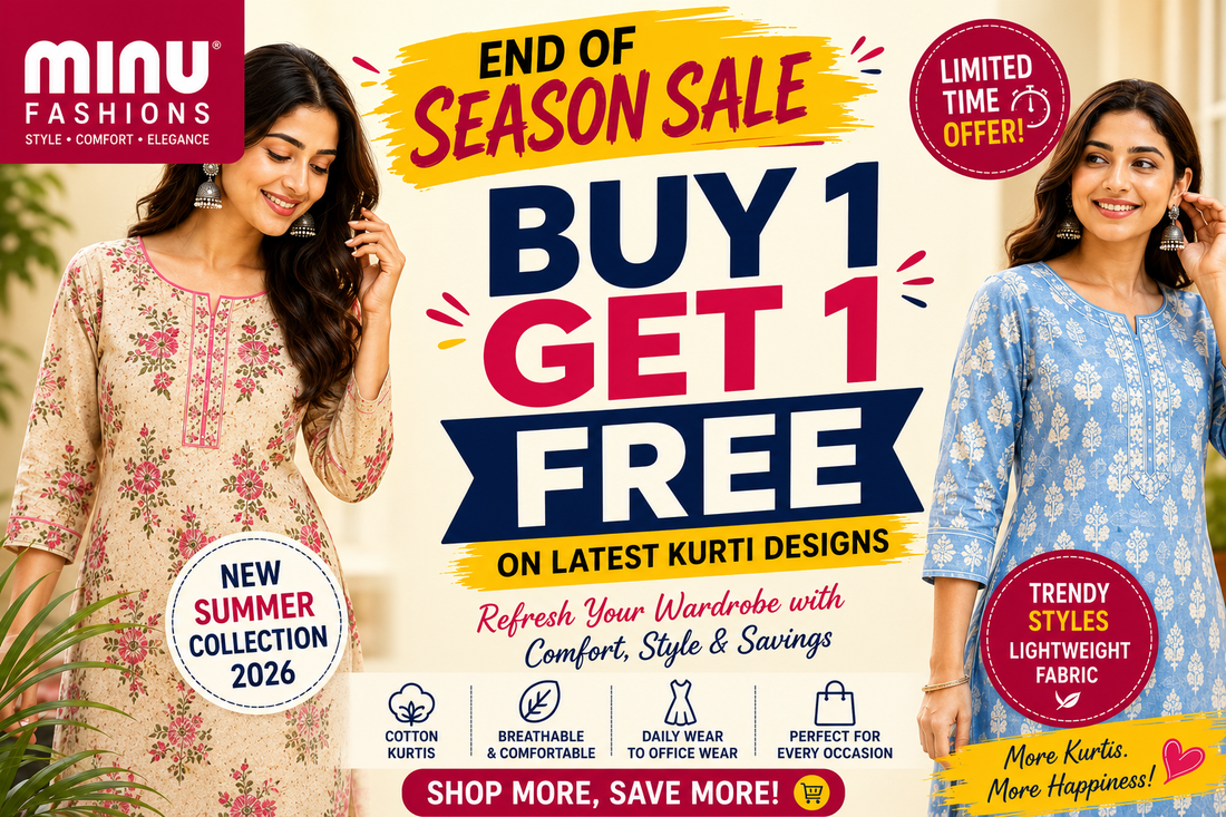 Buy 1 Get 1 Free Kurti Sale – Shop the Latest Summer Kurti Designs Before They're Gone