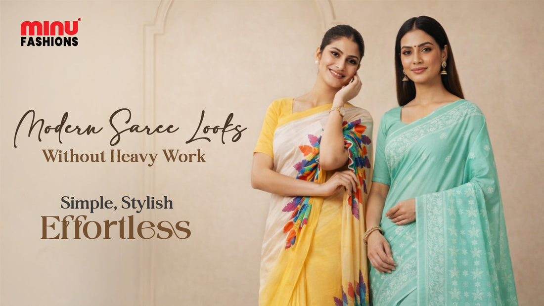 modern saree style look