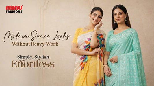 modern saree style look