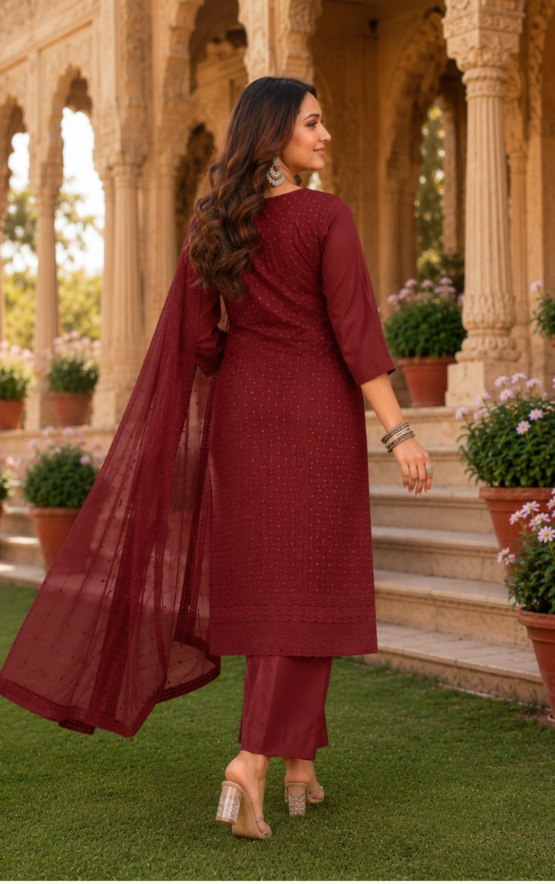 Minu Fashions Naaz Delux Purple Embroidered Salwar Suit