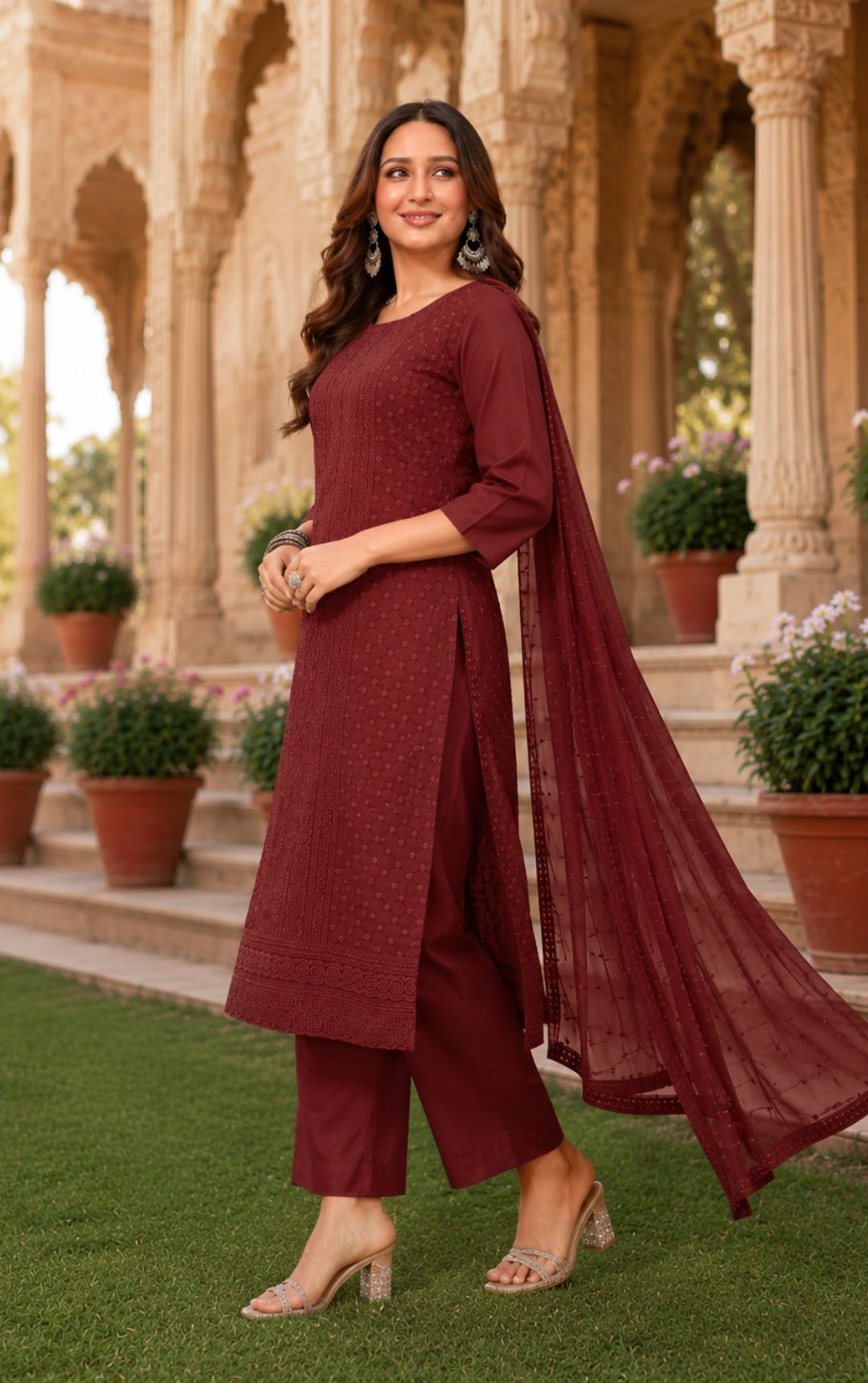 Minu Fashions Naaz Delux Purple Embroidered Salwar Suit