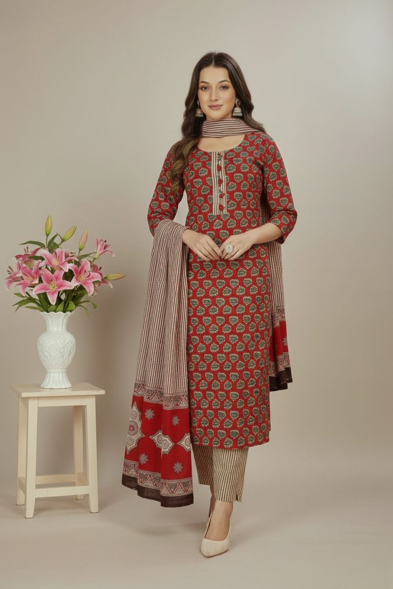 Vasundhara Cotton Printed Stitched Salwar Suit XXXL 1001