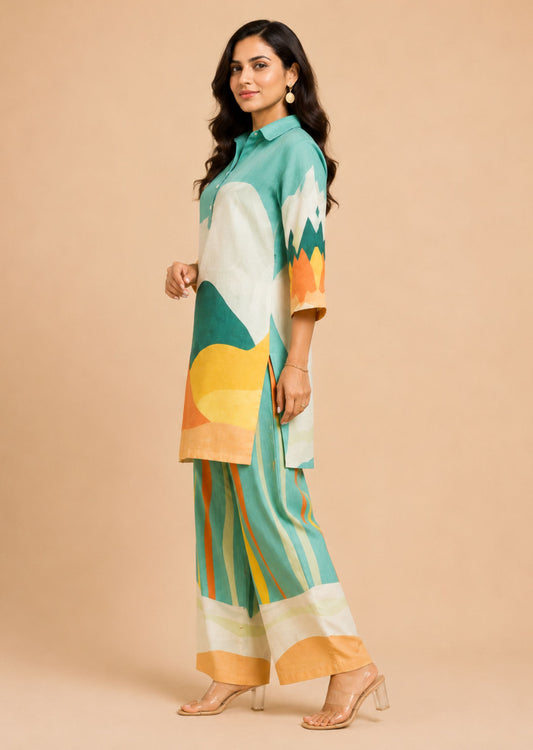 Juni Abstract Printed Co-Ord Set