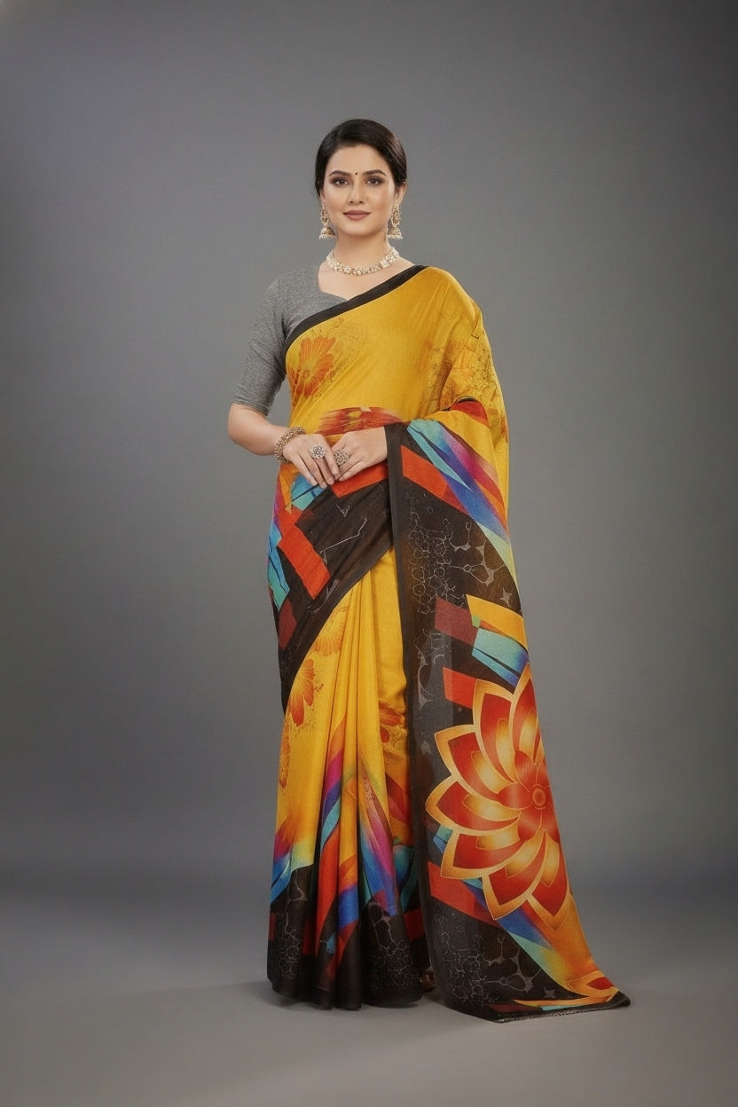 Ambarsariya Cotton Digital Printed Saree 4017
