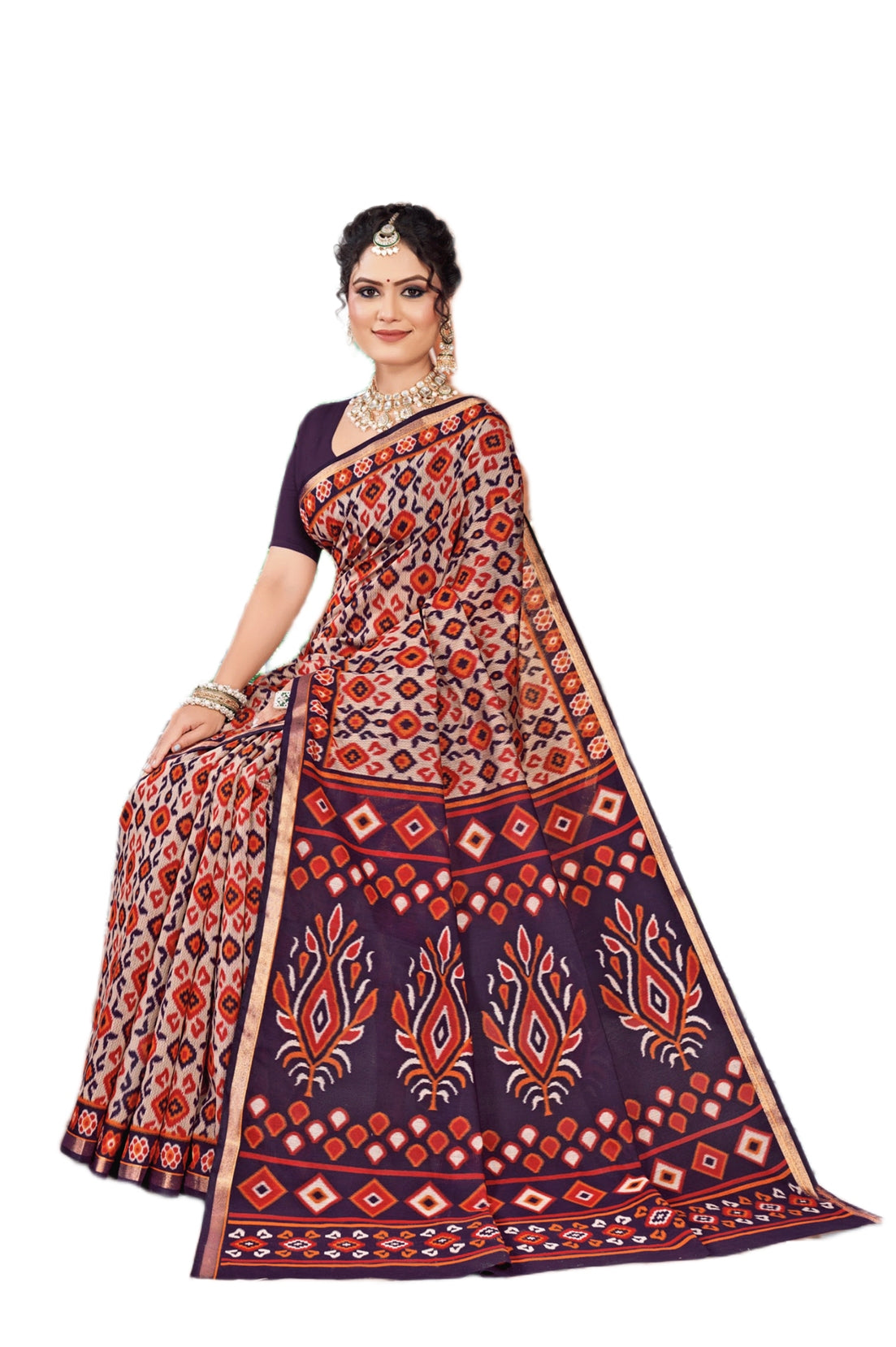 Silk Kanishka Ikkat Soft Cotton Saree
