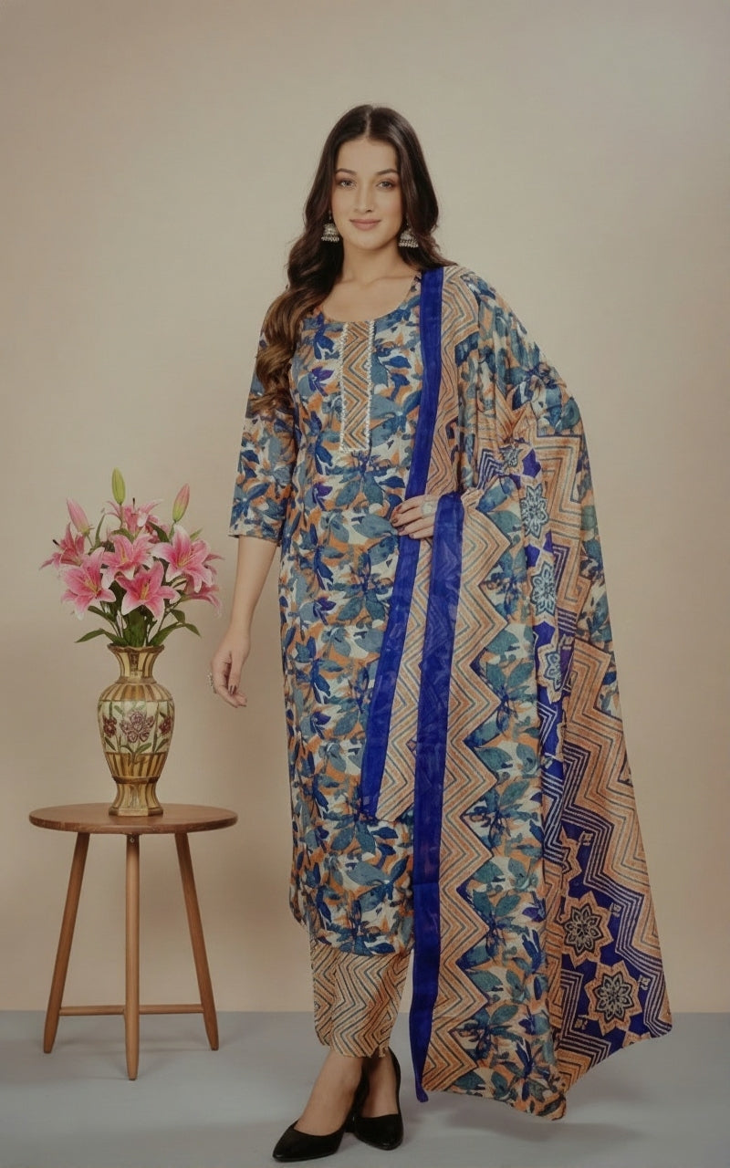 Vasundhara Cotton Printed Stitched Salwar Suit XXXL 1002