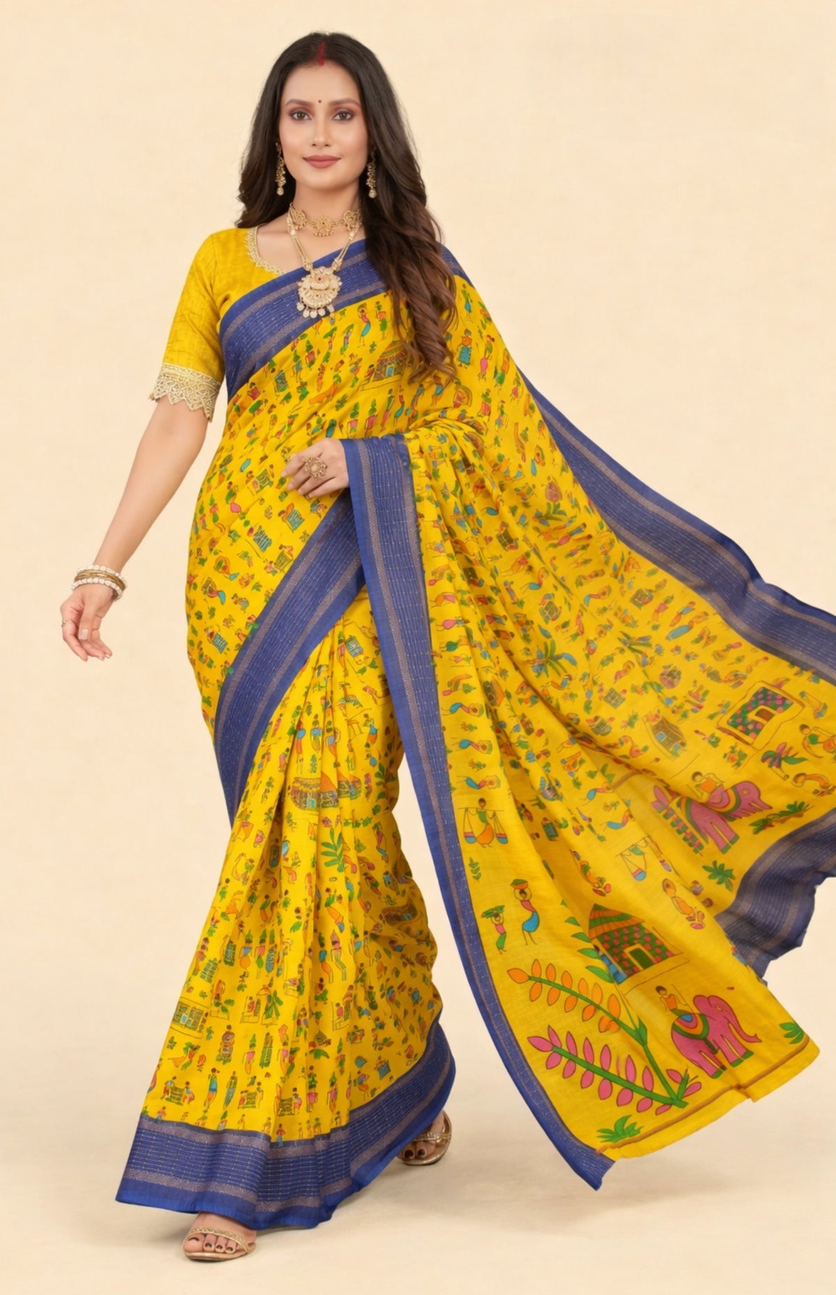 Boutique Special cotton printed saree V3-05 – Minu Fashions