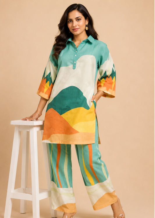 Juni Abstract Printed Co-Ord Set