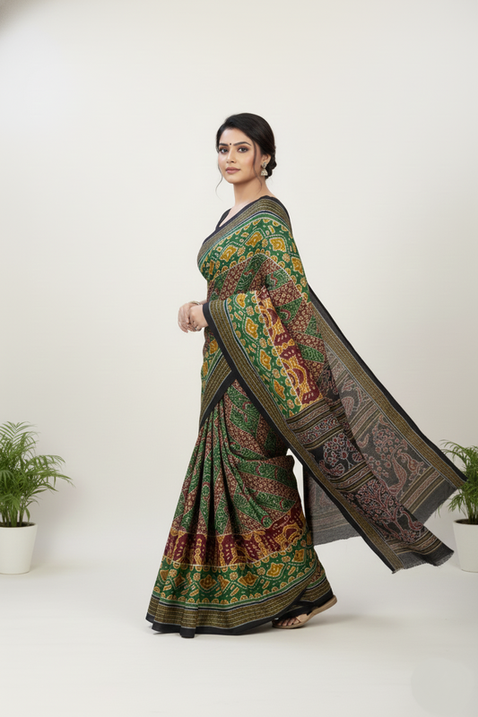 Priyatama Ikkat Soft Cotton Saree