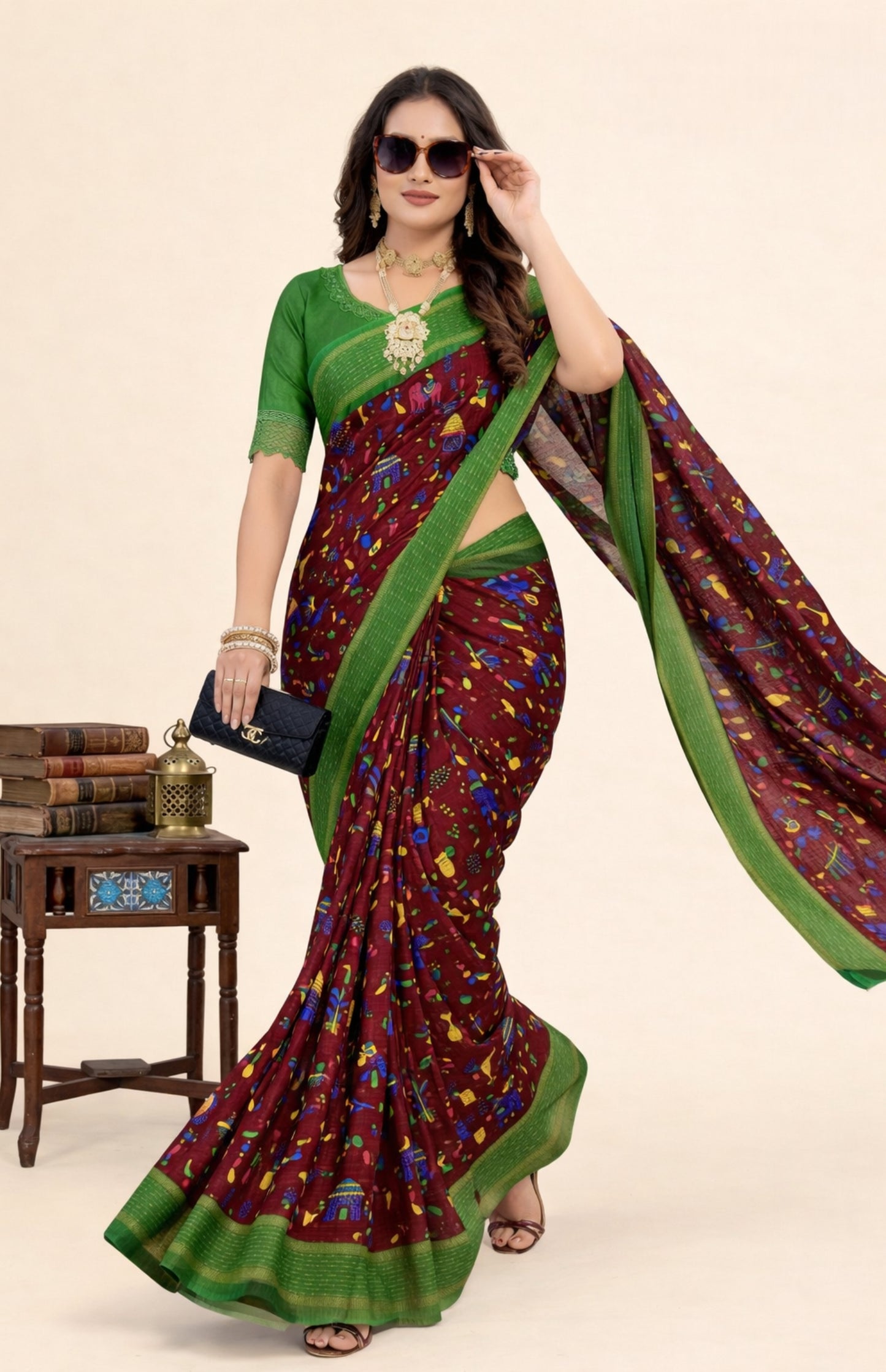 Boutique Special Maroon Saree