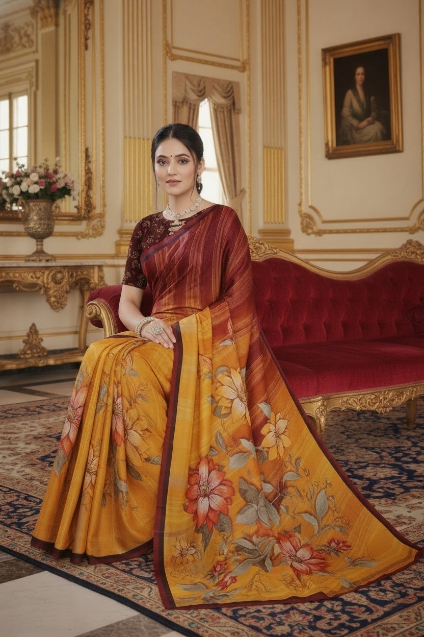 Ambarsariya Cotton Digital Printed Saree 4038