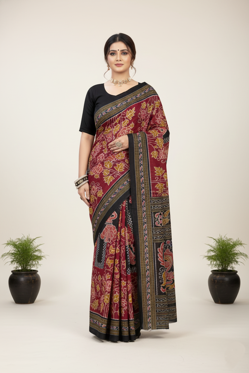 Priyatama Ikkat Cotton Saree