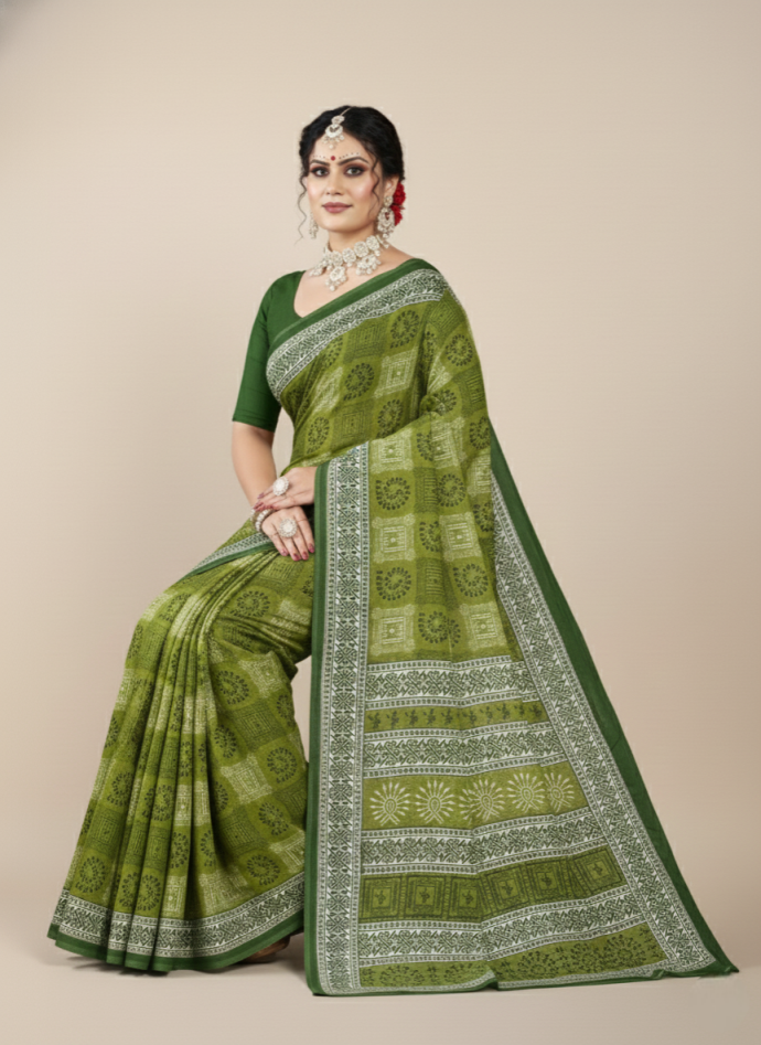 Hi Demand Block Cotton Saree