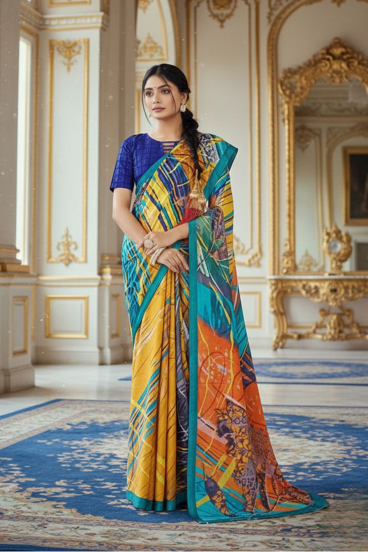 Ambarsariya Cotton Digital Printed Saree 4051