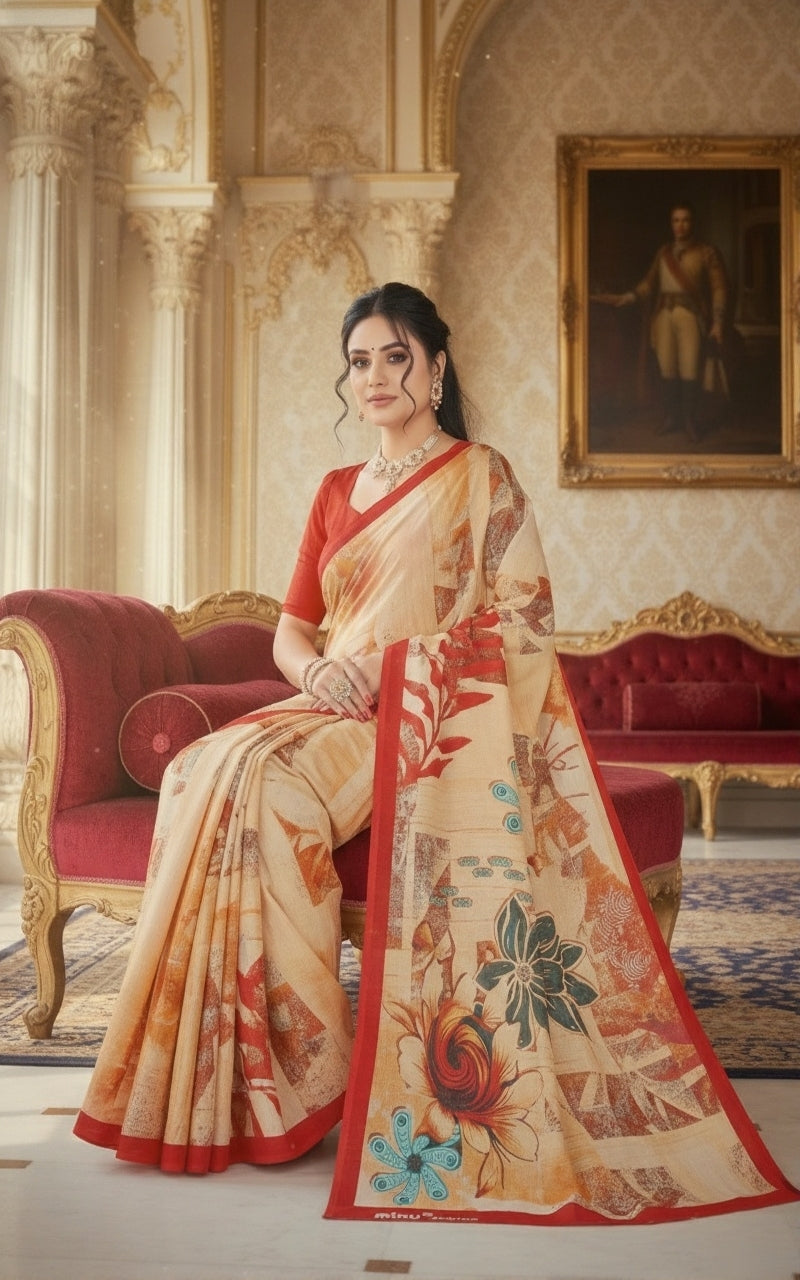 Ambarsariya Cotton Digital Printed Saree 4141