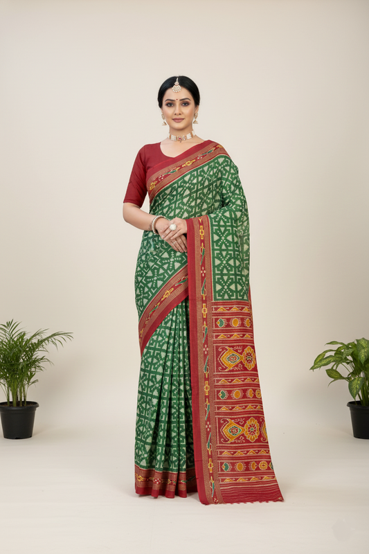 Priyatama Ikkat Premium Cotton Saree