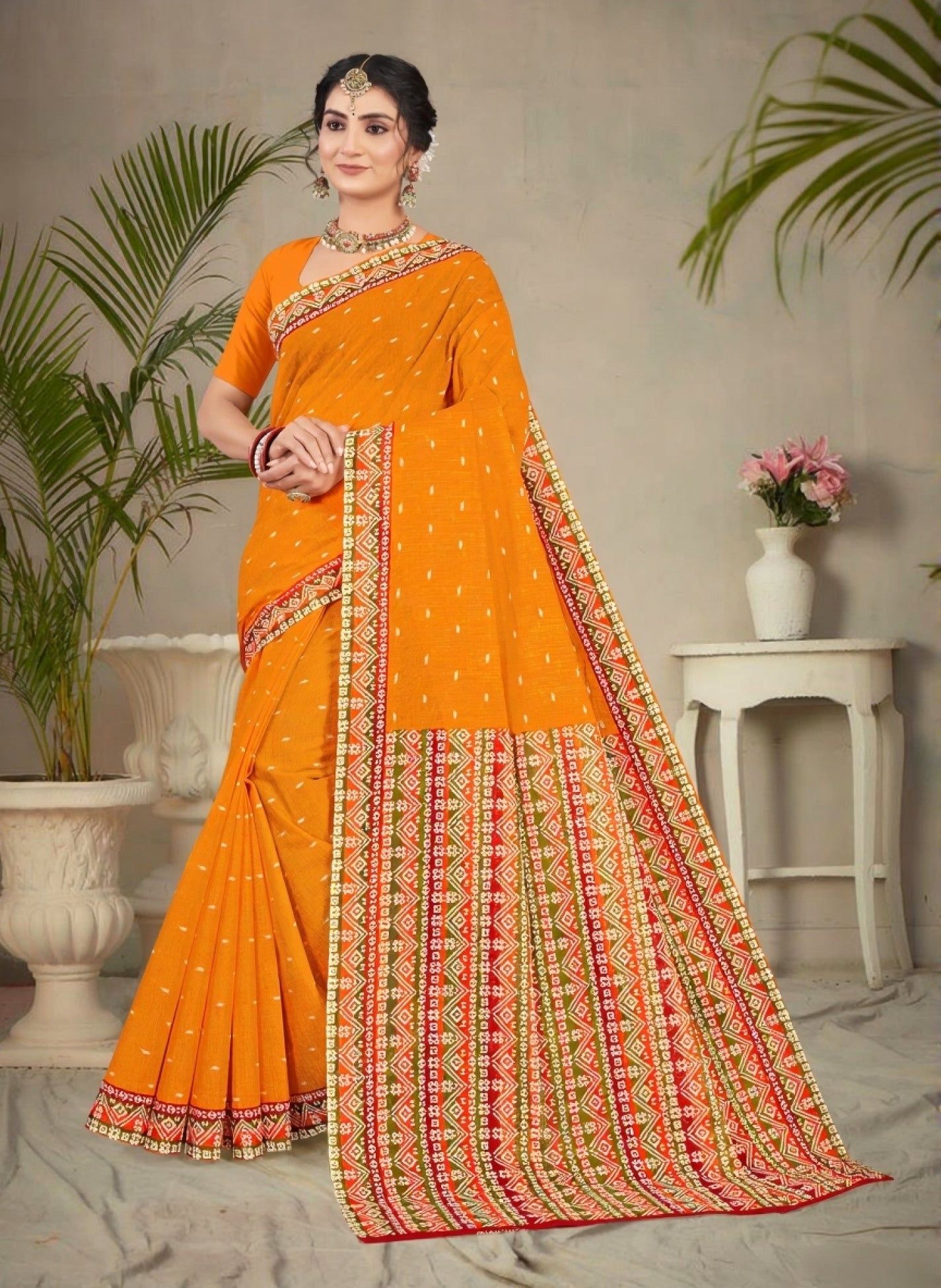 Malang Gala Cotton Printed Saree 1001