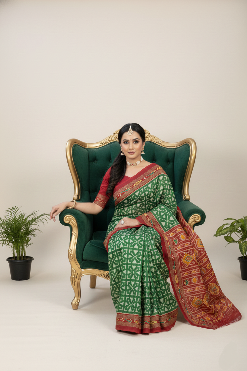 Priyatama Ikkat Premium Cotton Saree