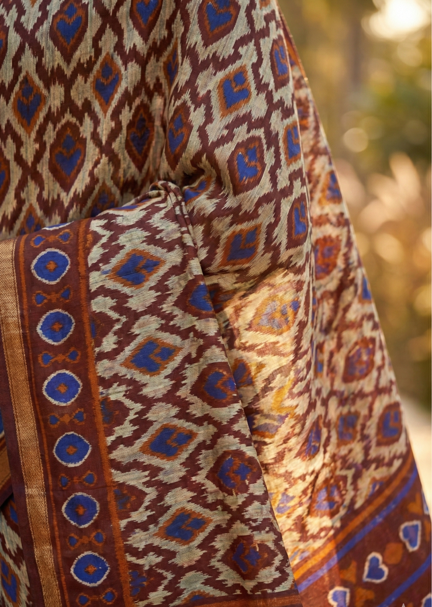 Silk Kanishka Ikkat Premium Cotton Saree