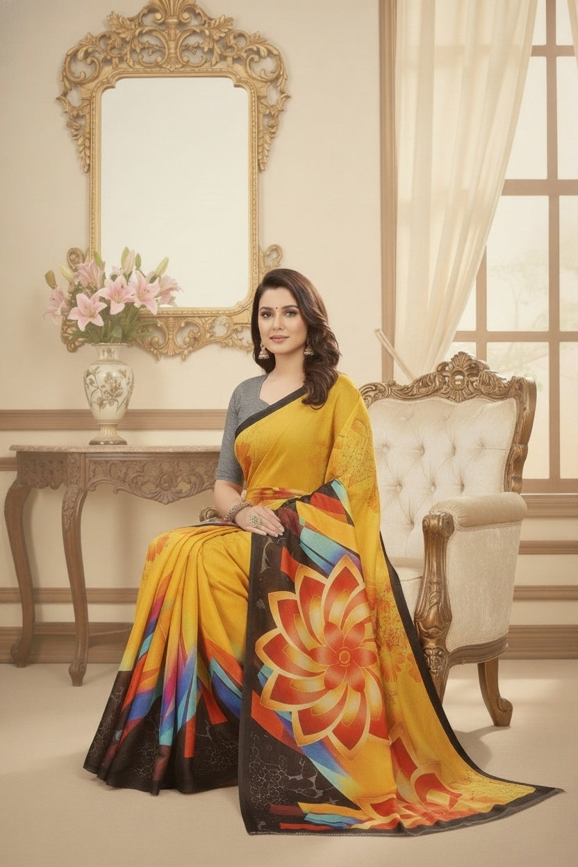 Ambarsariya Cotton Digital Printed Saree 4017